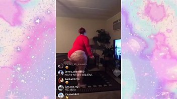 Bbw Red Shaking Her Pear Shaped Ass on Instagram Live.