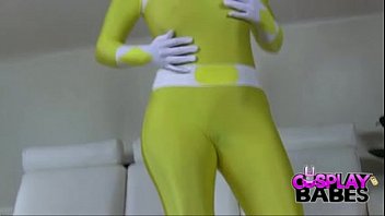 CosplayBabes Yellow Power Ranger with big tits - BigCams.net