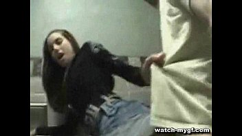 Teen Girlfriend Sex in Public Bathroom