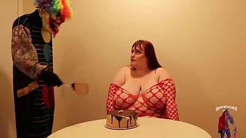 BBW gets stuffed with cake and then fucked expeditiously