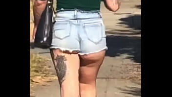 Tatted PAWG with Juicy Booty in Jean Shorts
